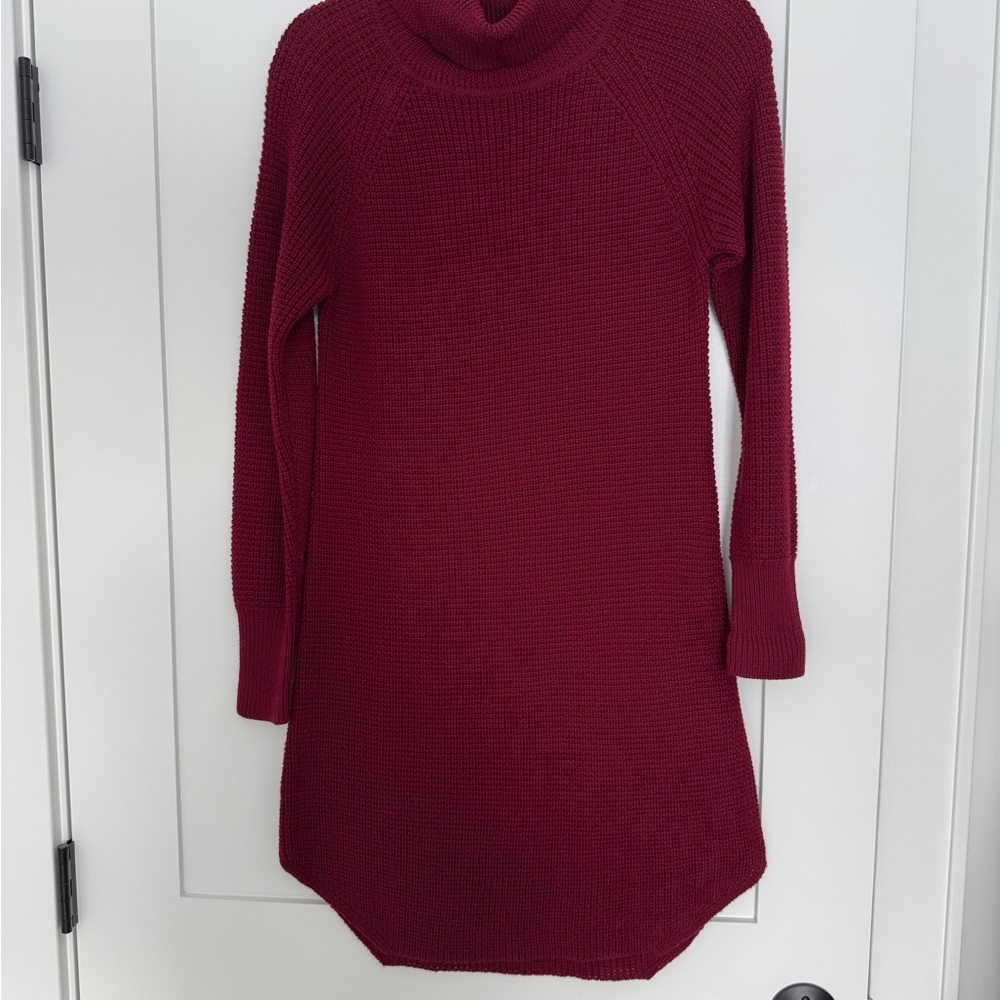 Cozy Burgundy Knit Sweater Dress